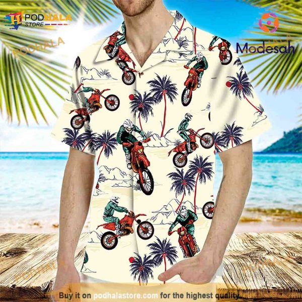 Motocross Funny Hawaiian Shirt, Motorcycle Beach Shirt