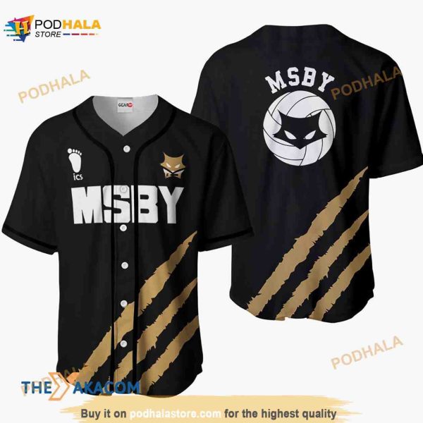 Msby Black Haikyuu Anime Costume 3D Baseball Jersey Shirt