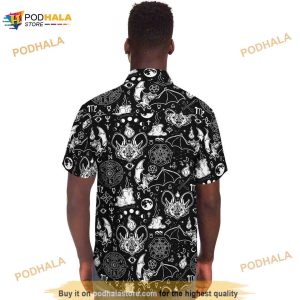 Mystic Bats 3d Hawaiian Shirt Goth Button Down Shirt Dark Magic Clothing 2