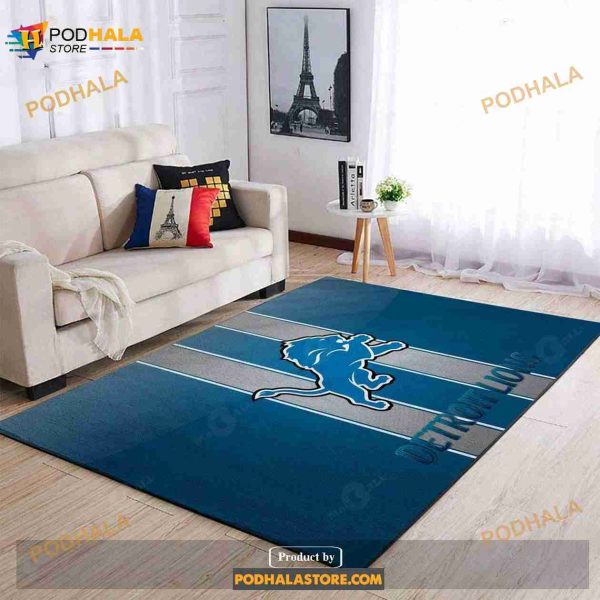 NFL Football Detroit Lions Rug Area Rug Home Decor