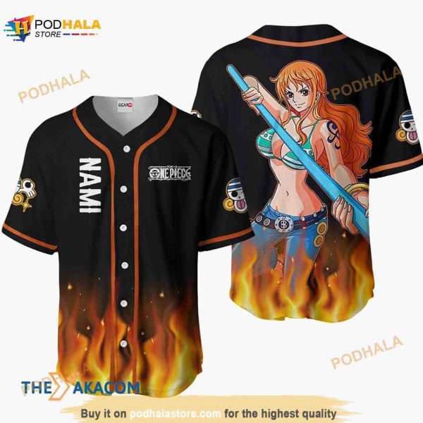 Nami Anime 3D Baseball Jersey Shirt