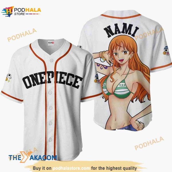 Nami One Piece Anime 3D Baseball Jersey Shirt