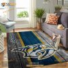 Nashville Predators Nhl Team Logo Wooden Gift Home Decor Rectangle Area Rug
