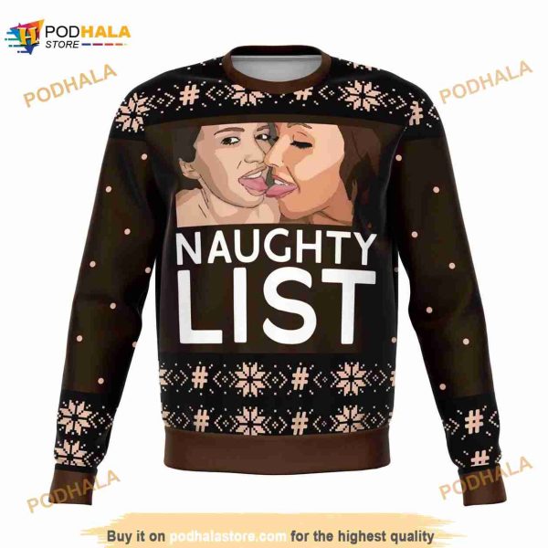 Naughty List Girls Ugly Christmas Sweater, Funny Xmas Gifts