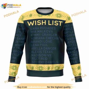 Naughty Wish List Ugly Christmas Sweater, Funny Xmas Gifts