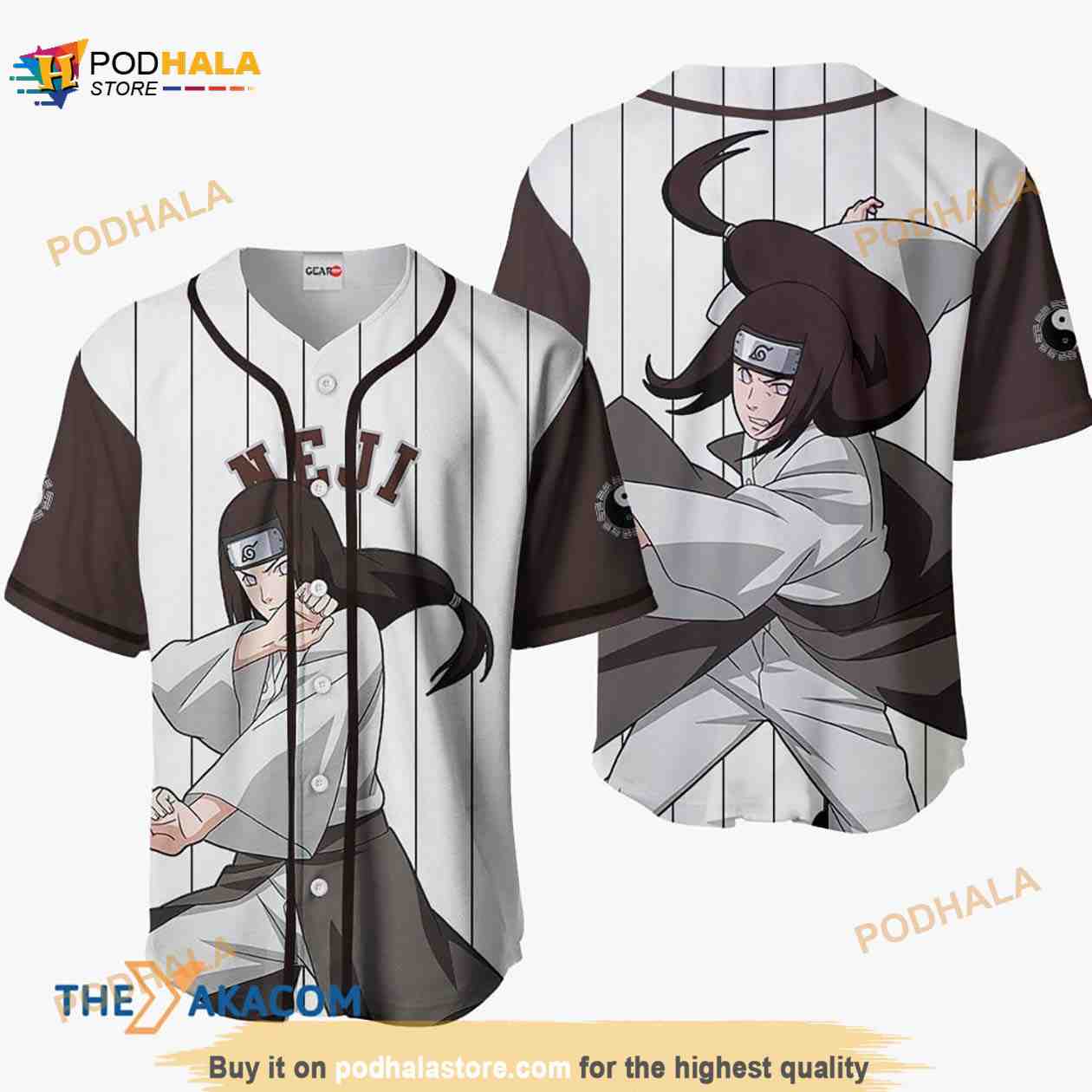 Neji Hyuga Anime Sport Style 3D Baseball Jersey Shirt - Bring Your