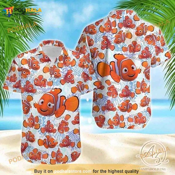 Nemo Summer Funny Hawaiian Shirt, Nemo Hawaii Shirt, Disney Cartoon Vacation Shirt
