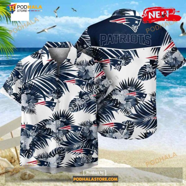 New England Patriots NFL Palm Leaves Hot Summer Collection Funny 3D NFL Hawaiian Shirt