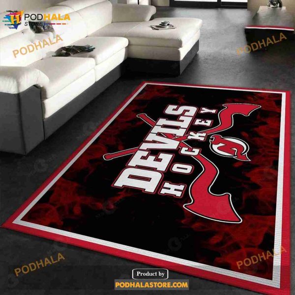 New Jersey Devils Nhl Area Rugs Living Room Carpet The Us Decor