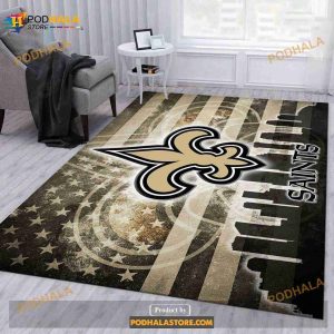 New Orleans Saints NFL Area Rug Living Room Rug Home Us Decor