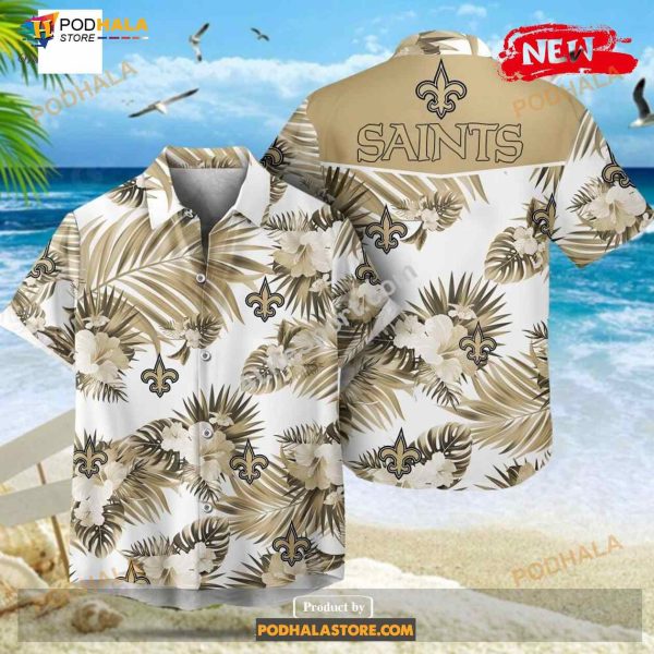 New Orleans Saints NFL Palm Leaves Hot Summer Collection Funny 3D NFL Hawaiian Shirt