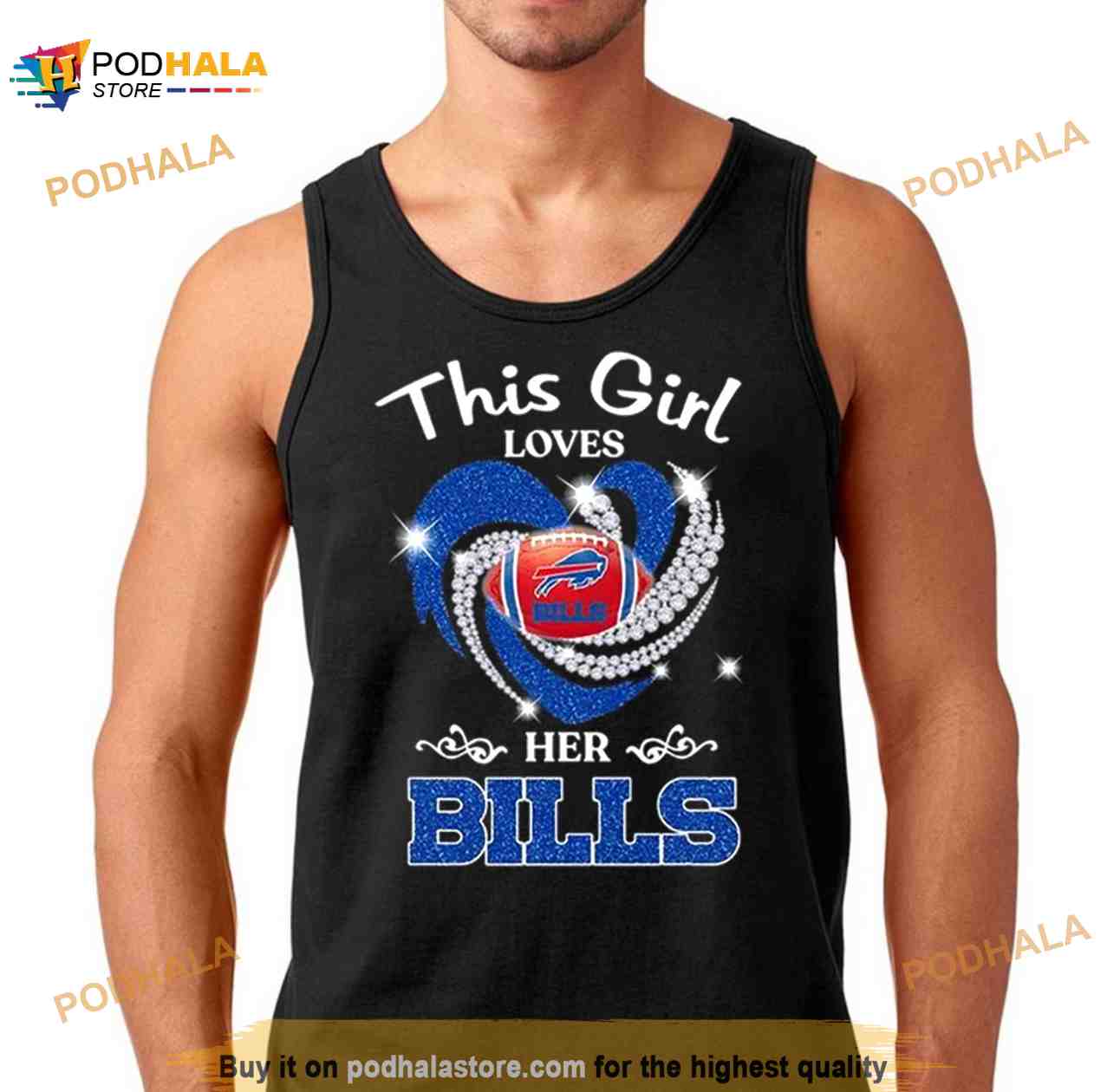 New This Girl Loves Her Buffalo Bills Heart Diamond 2023 Shirt