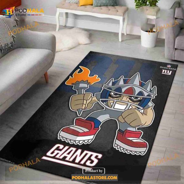 New York Giants Rusher NFL Rush Zone Character Area Rug Rugs For Living Room Rug Home Decor