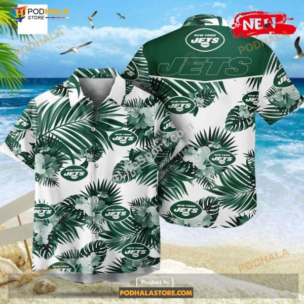 New York Jets NFL Palm Leaves Hot Summer Collection Funny 3D NFL Hawaiian Shirt