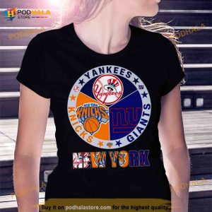 New York Sport Team Ny Yankees Ny Knicks And Ny Giants Shirt