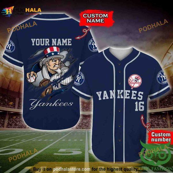 New York Yankees 3D Baseball Jersey Personalized Name Number