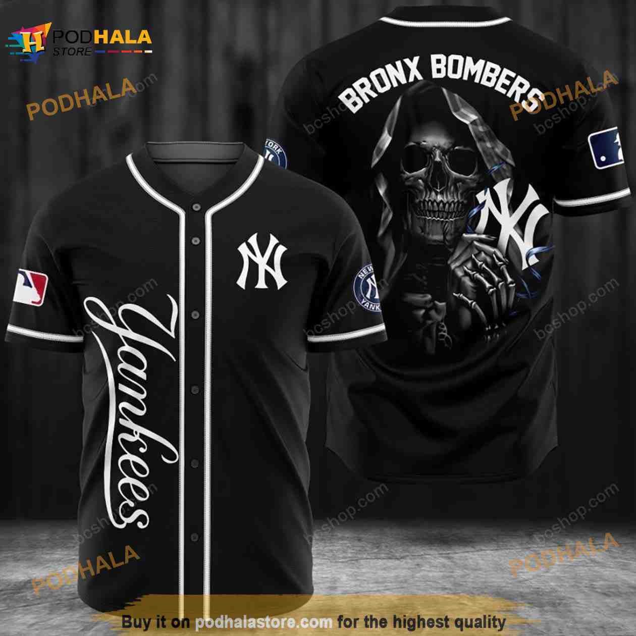New York Yankees Bronx Bombers Skull 3D Baseball Jersey Shirt - Bring Your  Ideas, Thoughts And Imaginations Into Reality Today