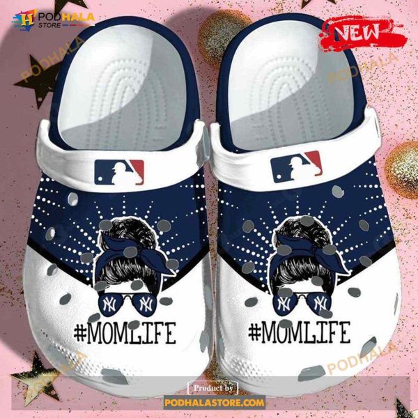 New York Yankees Mom Life Teams Gift For Fans Rubber Crocs Crocband Clogs Comfy Footwear