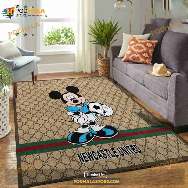 Newcastle United Gucci Mickey Mixing Trending Style Living Room And Bedroom Rug