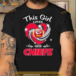 News This Girl Loves Her Kansas City Chiefs Heart Diamond 2023 Shirt 2