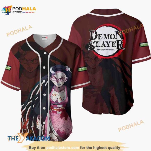 Nezuko Demon Kimetsu Anime 3D Baseball Jersey Shirt
