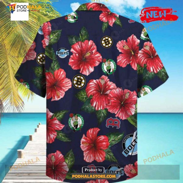 NFL Boston Sport Teams Flower Summer Design Funny 3D NFL Hawaiian Shirt
