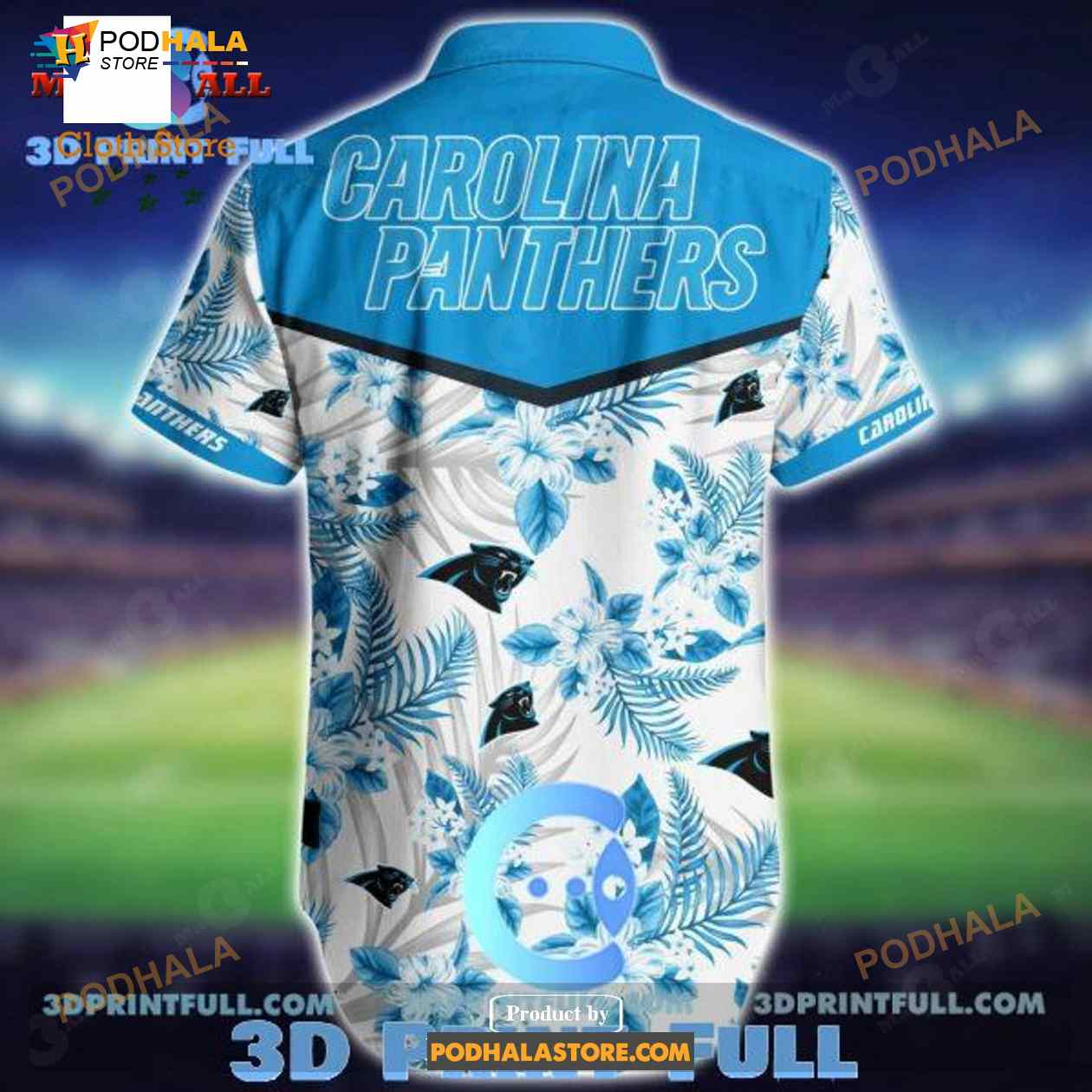 Carolina Panthers NFL Classic Full Print Summer Vibes Hawaiian