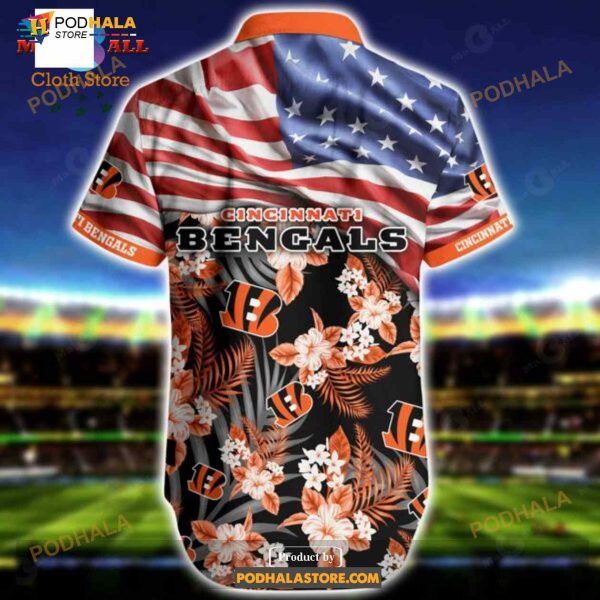 NFL Cincinnati Bengals Funny 3D NFL Hawaiian Shirt Flag