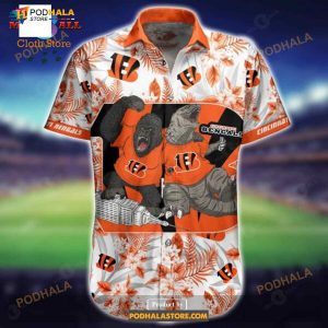 Nfl Cincinnati Bengals Funny Hawaiian Shirt Short Kingkong Godzilla 2