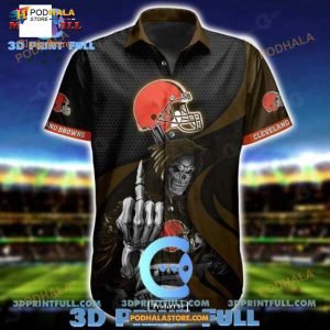 Nfl Cleveland Browns Funny Hawaiian Shirt Short Summer All Over Print 2