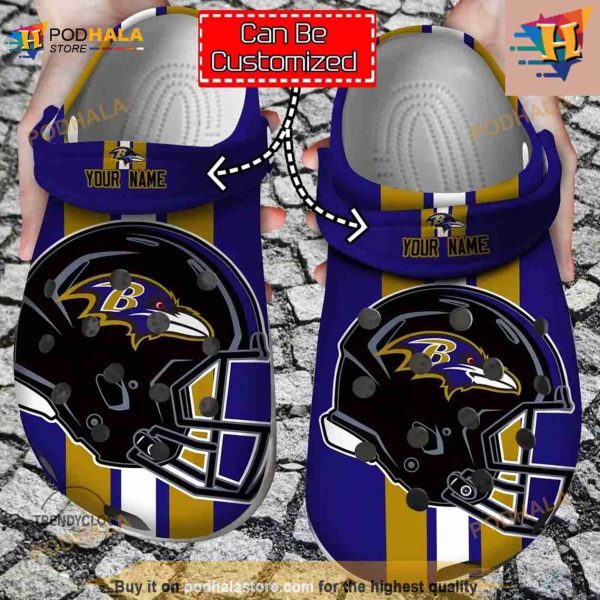 NFL Crocs Baltimore Ravens Helmets Crocs Clog Shoes