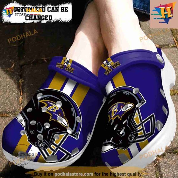 NFL Crocs Baltimore Ravens Helmets Crocs Clog Shoes