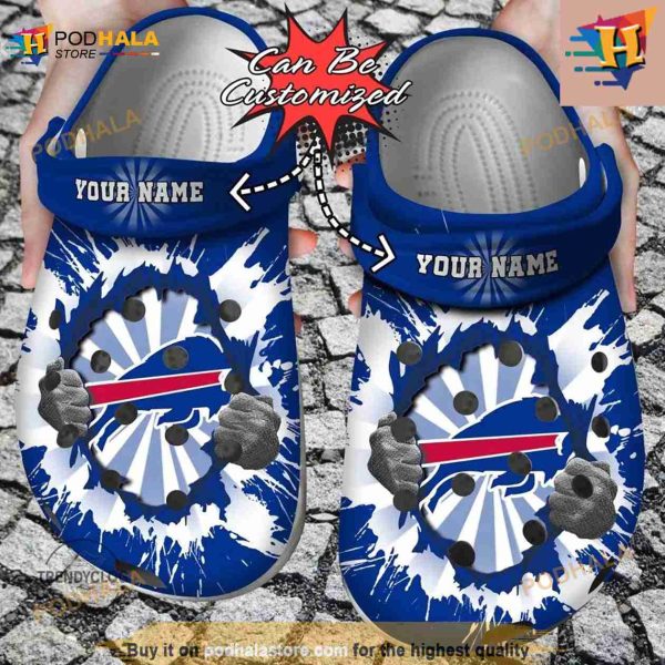 NFL Crocs Buffalo Bills Hands Ripping Light Crocs Clog Shoes