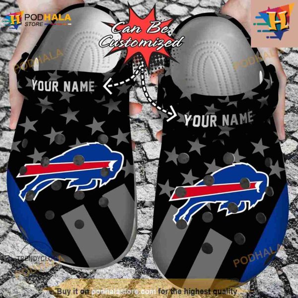 NFL Crocs Buffalo Bills Star Flag Crocs Clog Shoes