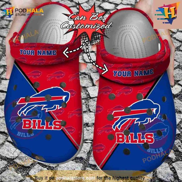 NFL Crocs Buffalo Bills Team Pattern Crocs Clog Shoes