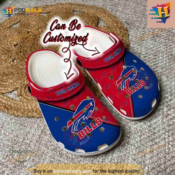 NFL Crocs Buffalo Bills Team Pattern Crocs Clog Shoes