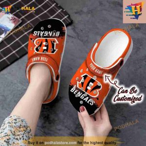 Nfl Crocs Cincinnati Bengals Half Tone Drip Flannel Crocs Clog Shoes 3