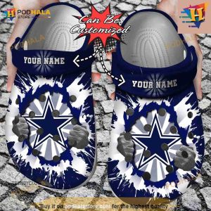 NFL Crocs Dallas Cowboys Hands Ripping Light Crocs Clog Shoes
