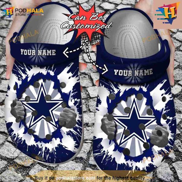 NFL Crocs Dallas Cowboys Hands Ripping Light Crocs Clog Shoes