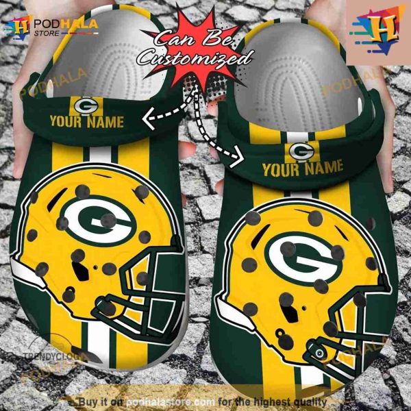 NFL Crocs Green Bay Packers Team Helmets Crocs Clog Shoes