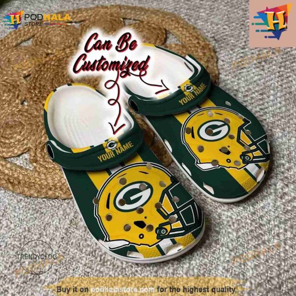 NFL Crocs Green Bay Packers Team Helmets Crocs Clog Shoes