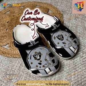 Nfl Crocs Las Vegas Raiders Team Helmets Crocs Clog Shoes 2
