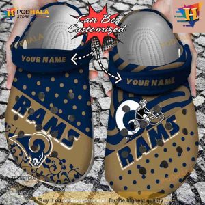 NFL Crocs Los Angeles Rams Polka Dots Colors Crocs Clog Shoes