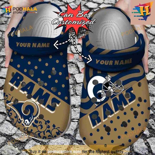 NFL Crocs Los Angeles Rams Polka Dots Colors Crocs Clog Shoes