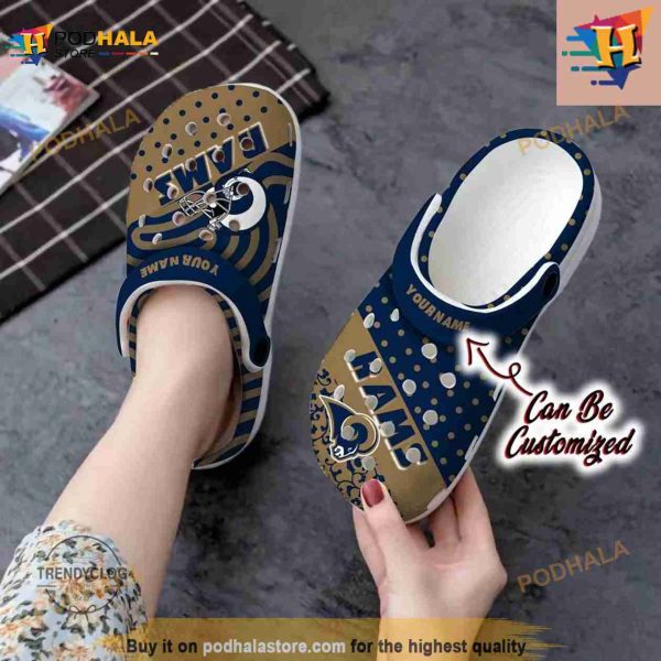 NFL Crocs Los Angeles Rams Polka Dots Colors Crocs Clog Shoes