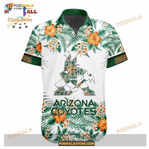 Nhl Arizona Coyotes Flowers Trending Style Special Design Button Funny Hawaiian Shirt 2