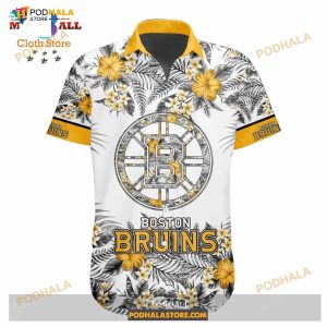 Nhl Boston Bruins Flowers Trending Style Special Design Button Funny Hawaiian Shirt 2