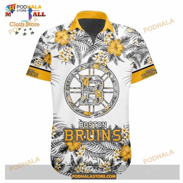 NHL Boston Bruins Flowers Trending Style Special Design Button Funny Hawaiian Shirt