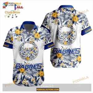 Nhl Buffalo Sabres Flowers Trending Style Special Design Button Funny Hawaiian Shirt 2