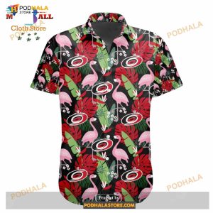 Nhl Carolina Hurricanes Crane Bird Special Design Button Funny Hawaiian Shirt 2